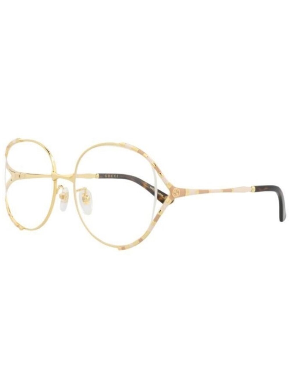 New Gucci Womens Round/Oval Gold Gold Transparent Fashion Designer Eyeglasses